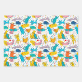 ドードドおもしろいッグ猫ラッピング紙セット3 ラッピングペーパーシート (正面)