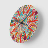 ドードリングパターン ラウンド壁時計 (傾斜)
