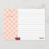 ドードルいちごパーソナライズされたレシピカード ポストカード (裏面)