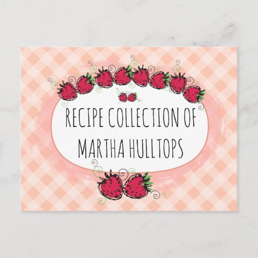 ドードルいちごパーソナライズされたレシピカード ポストカード (正面)
