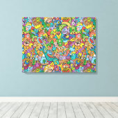 ドードルおもしろいのカーニバルパタよくはしゃぐーンの混合 キャンバスプリント (インサイチュ (ウッドフロア))