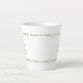 ドードルお洒落オリーブグリーンウェディングパーティー カフェラテマグ (正面)