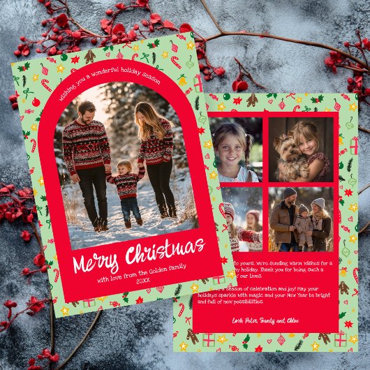 ドードルお洒落クリスマカスタムスArch 5写真 シーズンカード