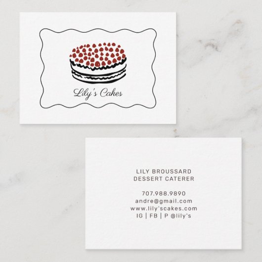 ドードルお洒落ズケーキベーカー仕出し名刺 名刺 (正面/裏面)