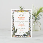 ドードルお洒落ハンドドロッドメキシコビーチ結婚式 招待状 (スタンド正面)