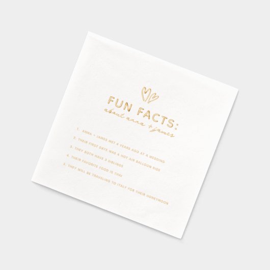 ドードルお洒落ハートおもしろいファクト 箔ナプキン (左)