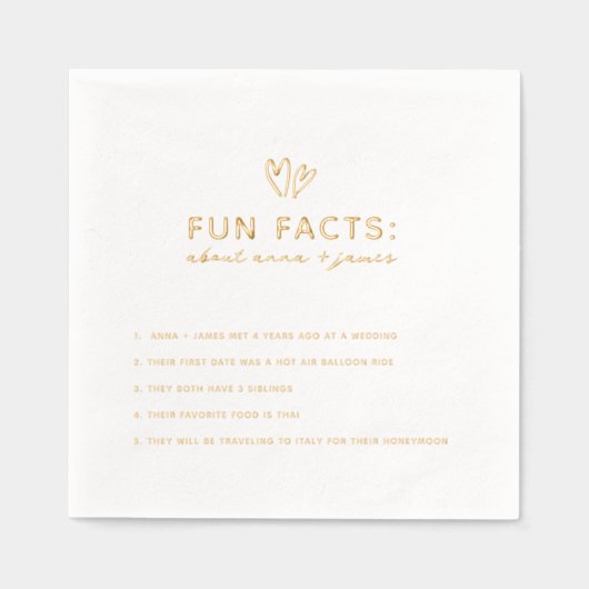 ドードルお洒落ハートおもしろいファクト 箔ナプキン (正面)