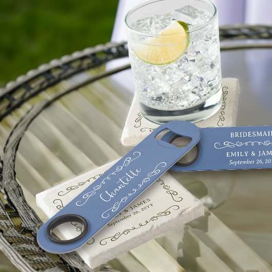 ドードルお洒落ハート縁ど任意の色の花嫁のメイド スピード栓抜き