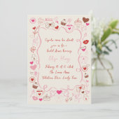 ドードルお洒落バレンタインブライダルシャワー 招待状 (スタンド正面)