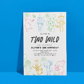 ドードルお洒落パーティー動物2回目の誕生日 招待状