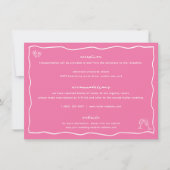 ドードルお洒落ピンク結婚の詳細カード 招待状 (正面)