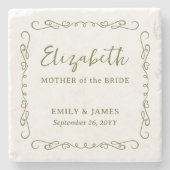 ドードルお洒落フレーム任意の色の結婚贈り物 ストーンコースター (正面)