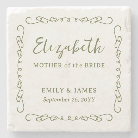 ドードルお洒落フレーム任意の色の結婚贈り物 ストーンコースター (正面)