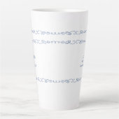 ドードルお洒落ブルーフランスのウェディングパーティー カフェラテマグ (正面)