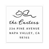 ドードルお洒落ボウファミリーネーム差出人住所 セルフインキングスタンプ (デザイン)