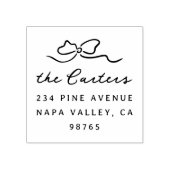 ドードルお洒落ボーファミリーアドレス ラバースタンプ (インプリント)