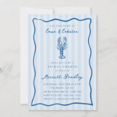 ドードルお洒落ロブスターブライダルシャワー 招待状 (正面)