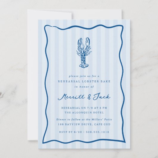 ドードルお洒落ロブスターベイクリハーサルディナー 招待状 (正面)