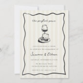 ドードルお洒落ワイン&チーズ婚約パーティ 招待状 (正面)