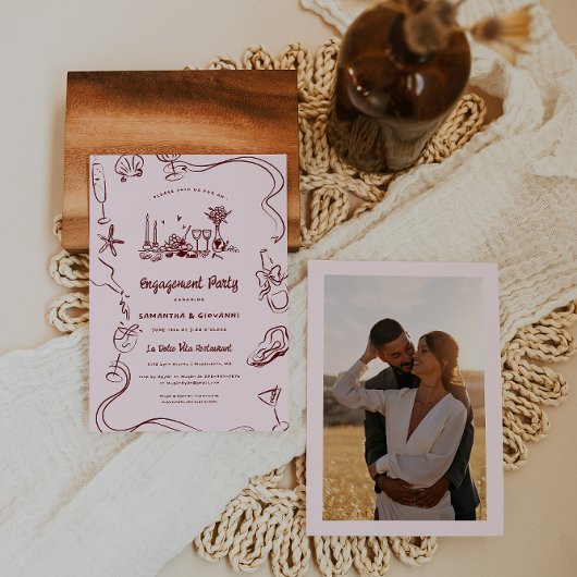 ドードルお洒落ー |イタリアン婚約パーティ 招待状