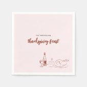 ドードルお洒落ー | 感謝祭ディナーパーティー スタンダードカクテルナプキン (正面)