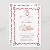 ドードルお洒落ー | 秋インラブブライダルシャワー 招待状 (正面/裏面)