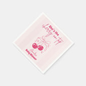 ドードルさくらんぼオントップベビーシャワー スタンダードカクテルナプキン (角)