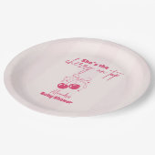 ドードルさくらんぼオントップベビーシャワー ペーパープレート (アングル)