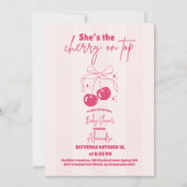 ドードルさくらんぼオントップベビーシャワー 招待状 (正面)