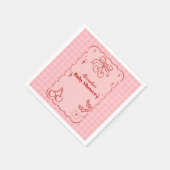 ドードルさくらんぼボウボウバーブベイビーシャワー スタンダードカクテルナプキン (角)