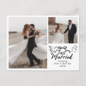ドードルたった今結婚しました結婚の写真発表 案内ポストカード (正面)