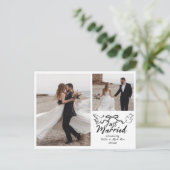ドードルたった今結婚しました結婚の写真発表 案内ポストカード (スタンド正面)