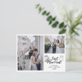 ドードルたった今結婚しました結婚の写真 案内ポストカード (スタンド正面)