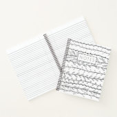 ドードルつる植物ブラックアンドホワイトボタニカル ノートブック (内部)