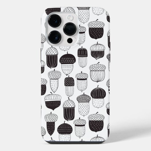 ドードルどんぐり秋のパターン iPhoneケース (裏面)