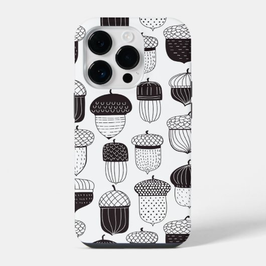 ドードルどんぐり秋のパターン iPhoneケース (裏面)