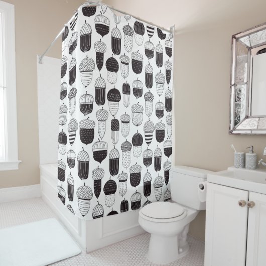 ドードルどんぐん秋のパターン シャワーカーテン (インサイチュ)
