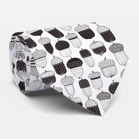 ドードルどんぐん秋のパターン ネクタイ (ロール)