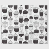 ドードルどんぐん秋のパターン ラッピングペーパー (フラット)