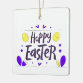 ドードルに囲まよくはしゃぐれたハッピーイースター セラミックオーナメント (左)