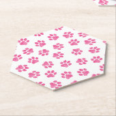 ドードルの前足、犬の前足、ピンクの前足 ペーパーコースター (アングル)