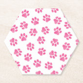 ドードルの前足、犬の前足、ピンクの前足 ペーパーコースター (正面)
