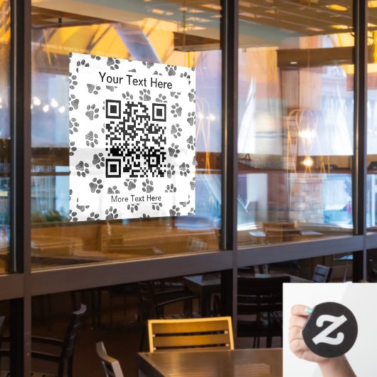 ドードルの前足、犬の前足、猫の前足、黒い前足 ウィンドウサイン (レストラン窓)