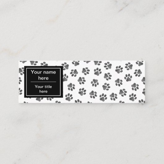 ドードルの前足、犬の前足、猫の前足、黒い前足 スキニー名刺 (裏面)