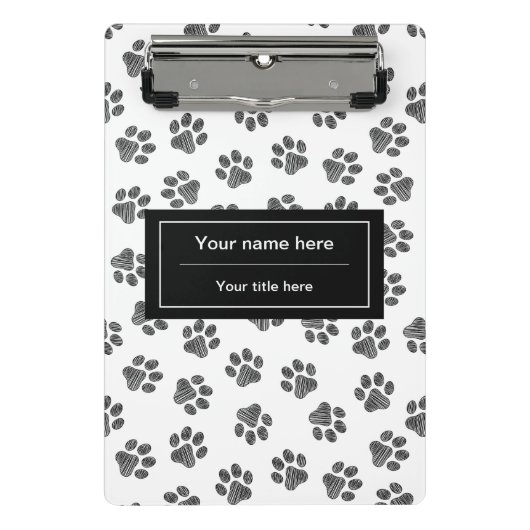 ドードルの前足、犬の前足、猫の前足、黒い前足 ミニクリップボード (正面)
