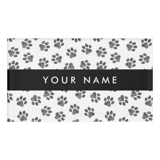 ドードルの前足、犬の前足、猫の前足、黒い前足 名札 (正面)