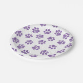 ドードルの前足、犬の前足、紫の前足 ペーパープレート (アングル)