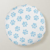 ドードルの前足、犬の前足、赤ちゃんブルーの前足 ラウンドクッション (裏面)
