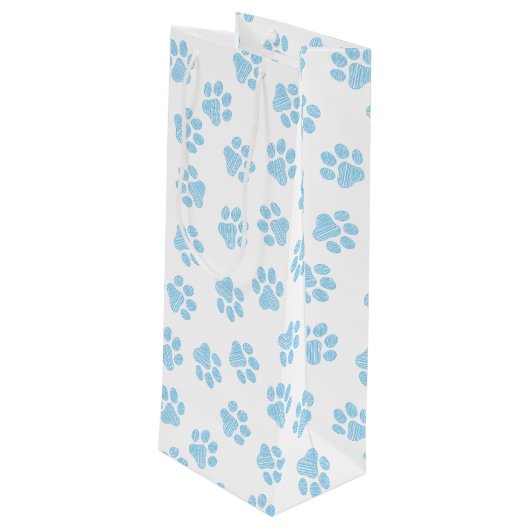 ドードルの前足、犬の前足、赤ちゃんブルーの前足 ワインギフトバッグ (裏面アングル)