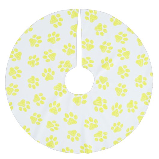 ドードルの前足、犬の前足、黄色の前足 ブラッシュドポリエステルツリースカート (正面)